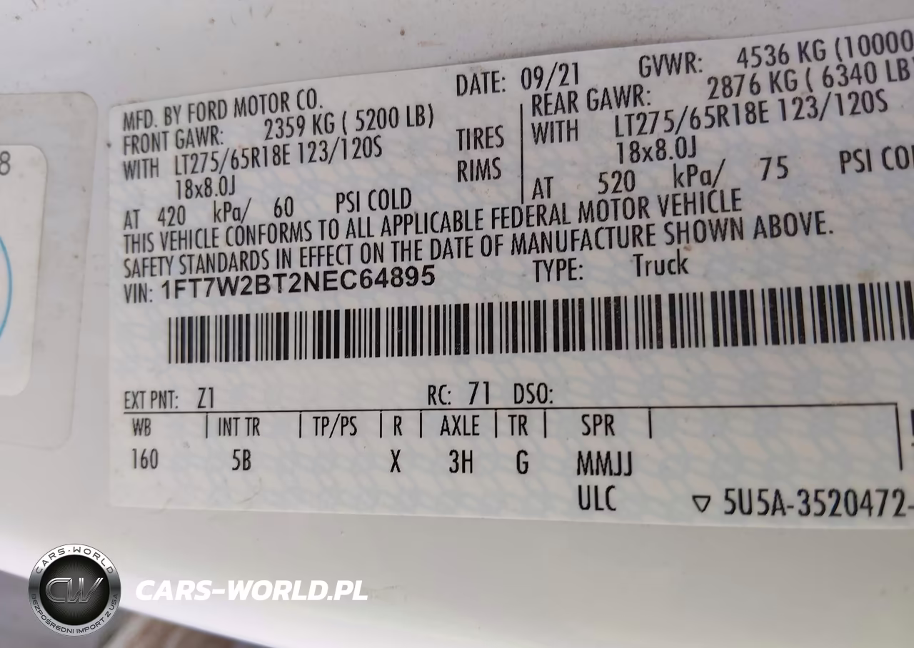 2022 Ford F-250 Lariat VIN:1FT7W2BT2NEC64895 - 9