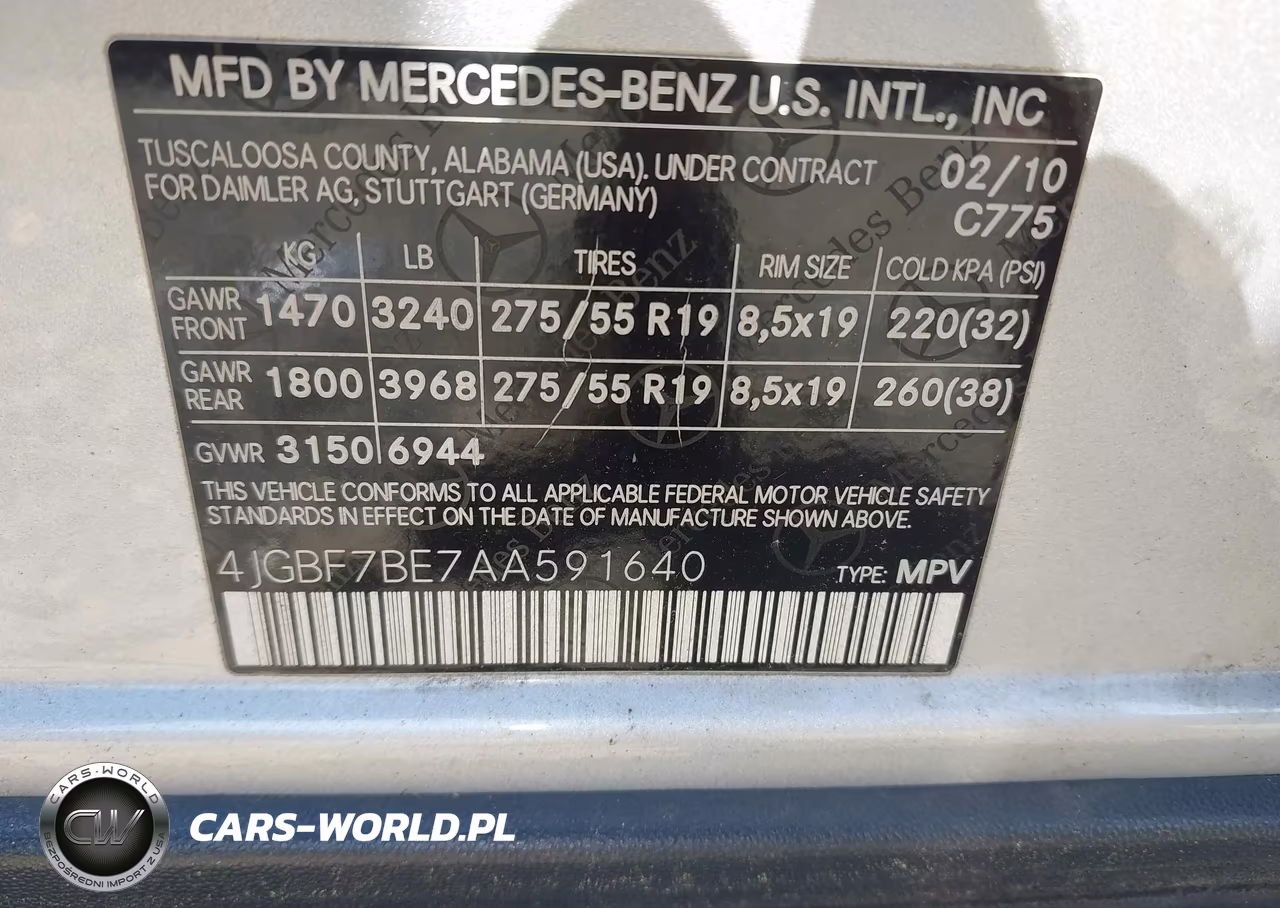 2010 Mercedes-Benz Gl 450 4Matic VIN:4JGBF7BE7AA591640 - 9