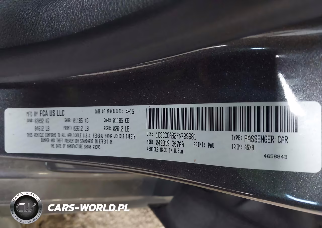 2015 Chrysler 200 Limited VIN:1C3CCCAB2FN709681 - 9