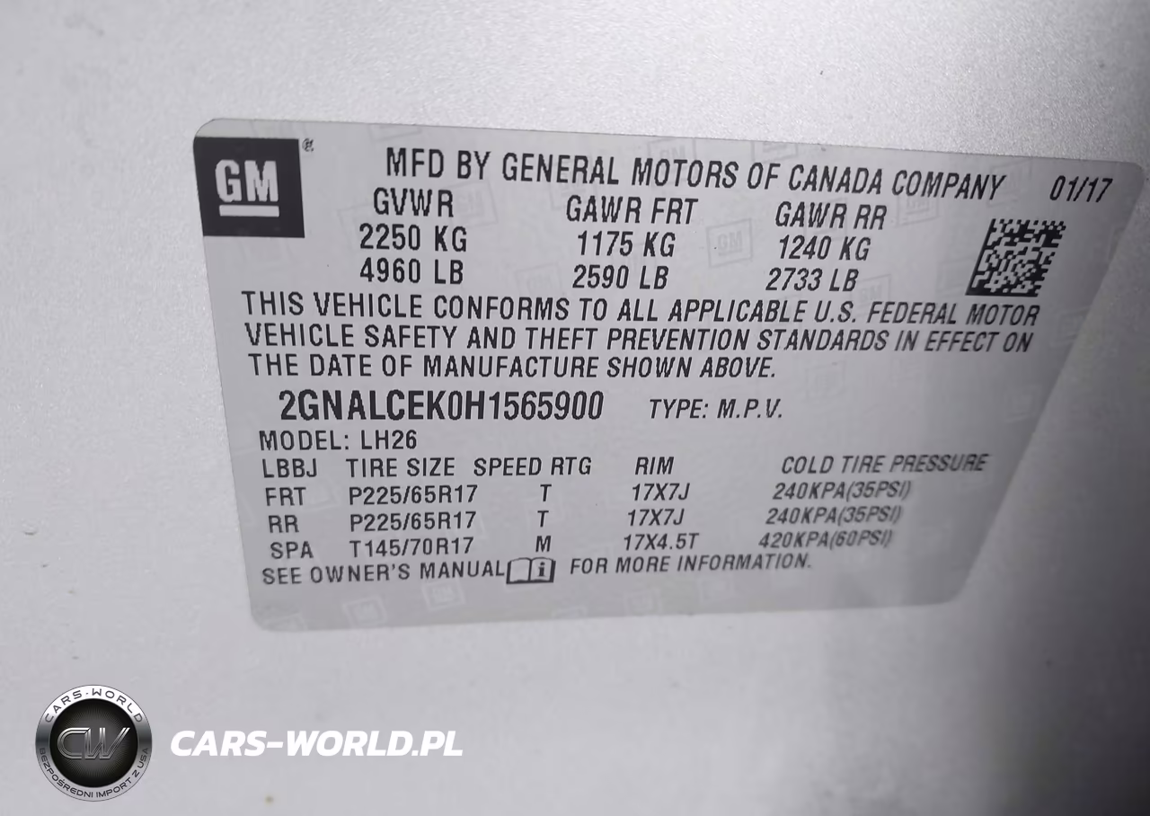2017 Chevrolet Equinox Lt VIN:2GNALCEK0H1565900 - 9