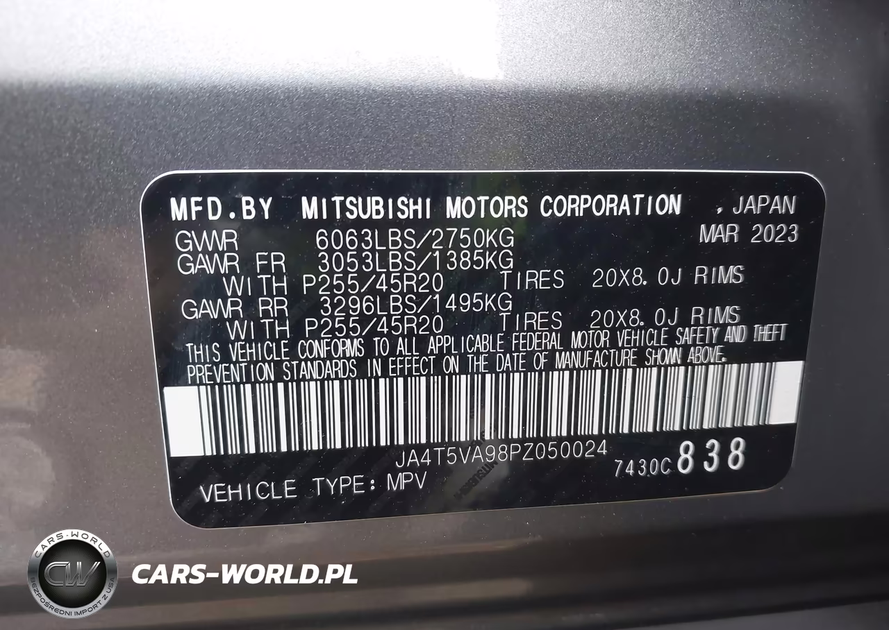 2023 Mitsubishi Outlander Phev Sel S-Awc VIN:JA4T5VA98PZ050024 - 9