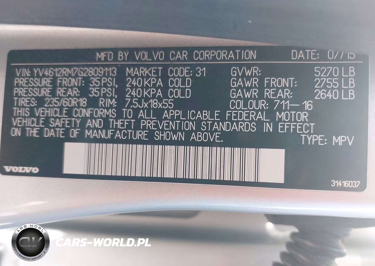 2016 Volvo Xc60 T5 Platinum VIN:YV4612RM7G2809113 - 9