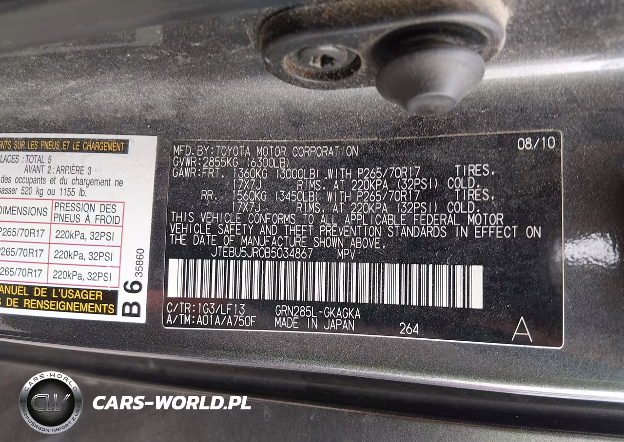 2011 Toyota 4Runner Sr5 V6 VIN:JTEBU5JR0B5034867 - 9