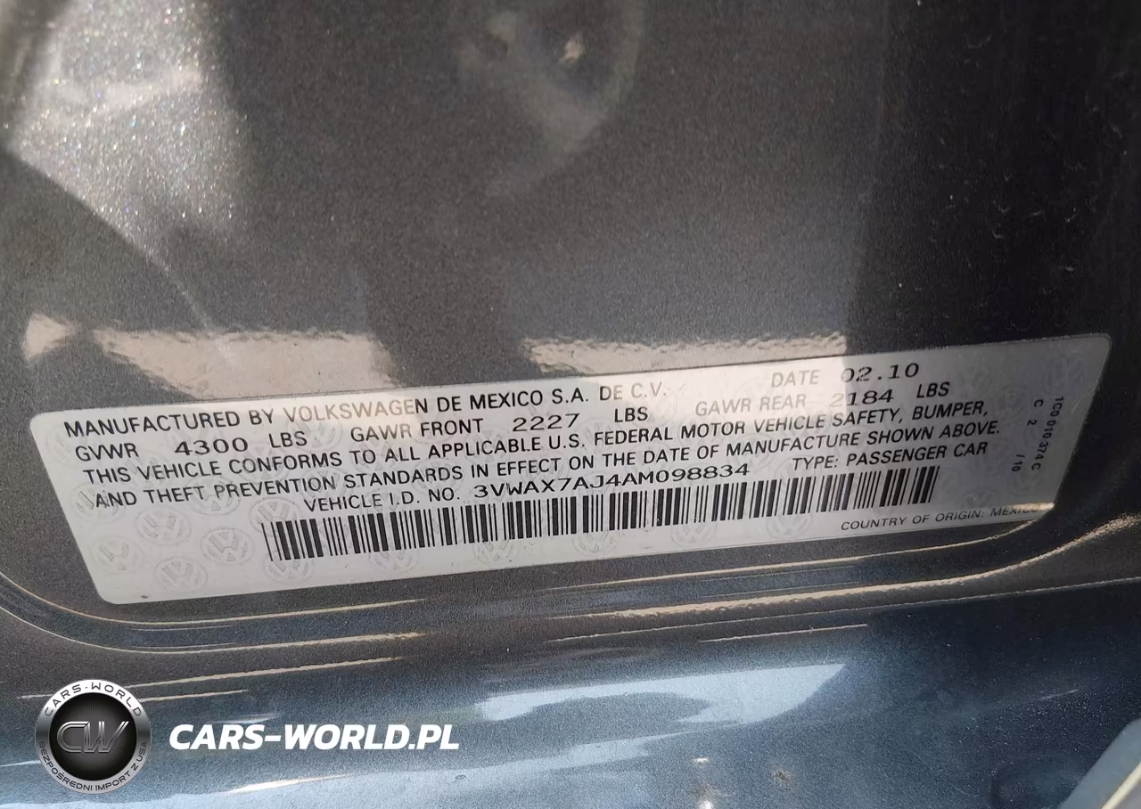 2010 Volkswagen Jetta Limited Edition VIN:3VWAX7AJ4AM098834 - 9