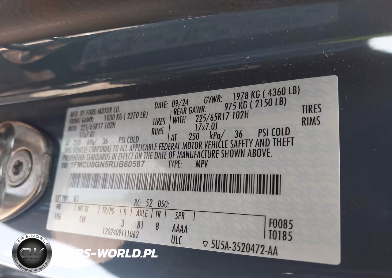 2024 Ford Escape Active VIN:1FMCU0GN5RUB60587 - 9