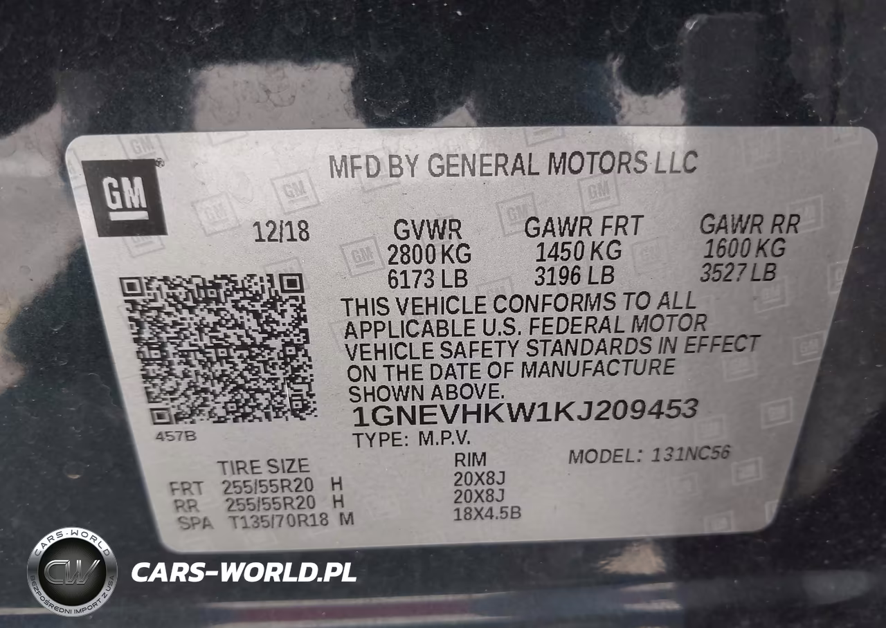 2019 Chevrolet Traverse 3Lt VIN:1GNEVHKW1KJ209453 - 9