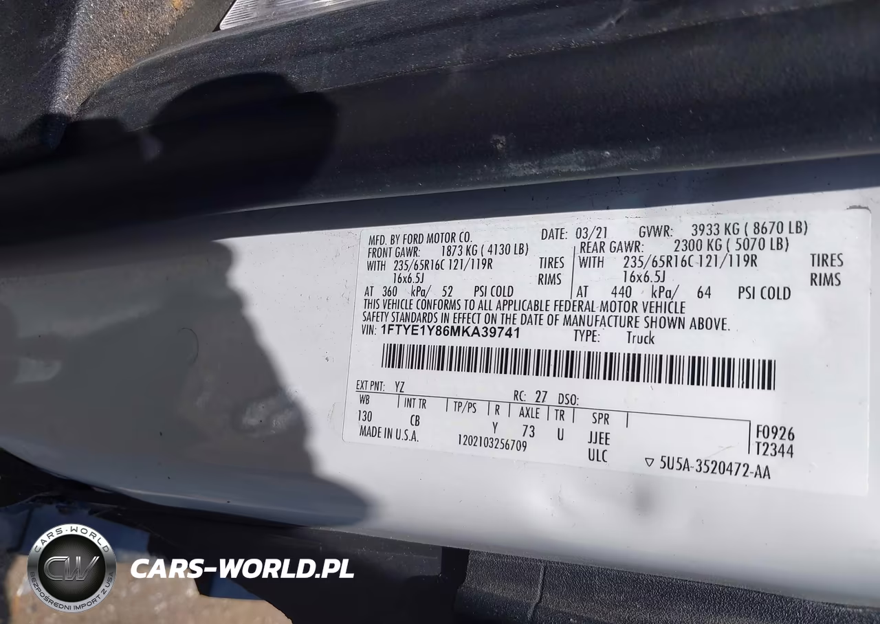 2021 Ford Transit-150 VIN:1FTYE1Y86MKA39741 - 9