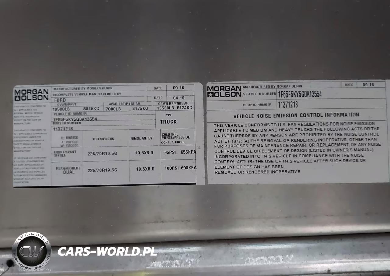 2016 Ford F-59 Commercial Stripped VIN:1F65F5KY5G0A13554 - 8
