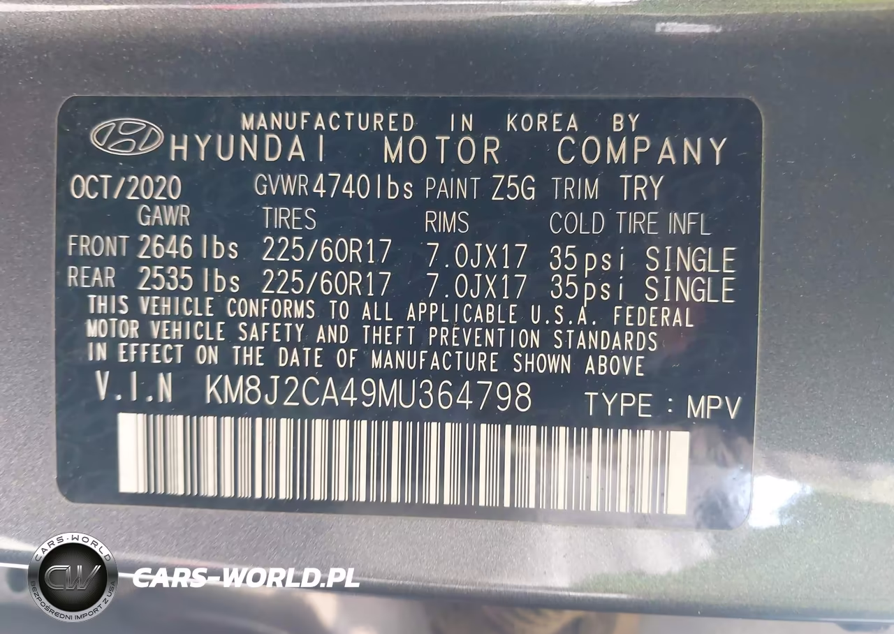 2021 Hyundai Tucson Se VIN:KM8J2CA49MU364798 - 9