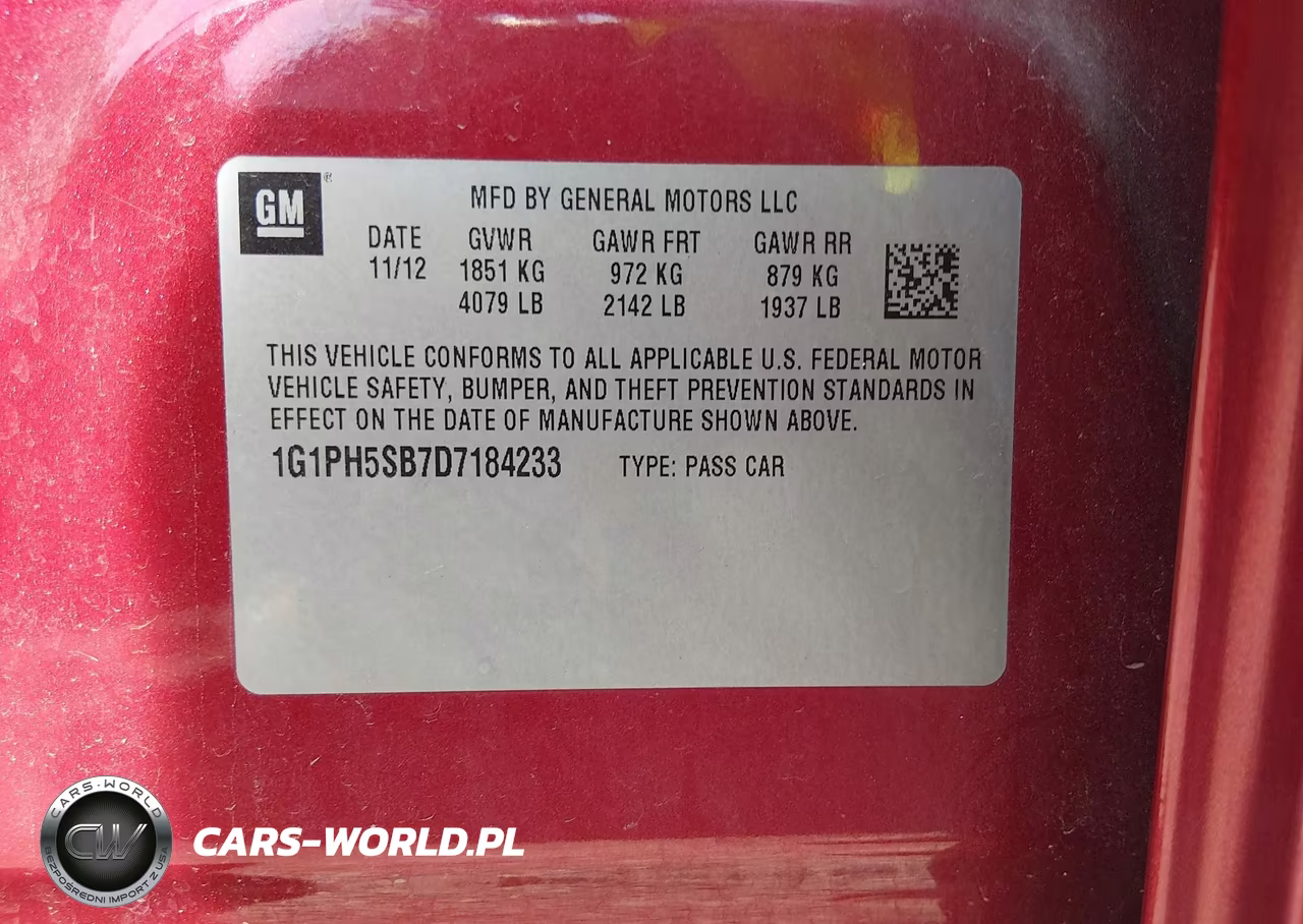 2013 Chevrolet Cruze Eco Auto VIN:1G1PH5SB7D7184233 - 9