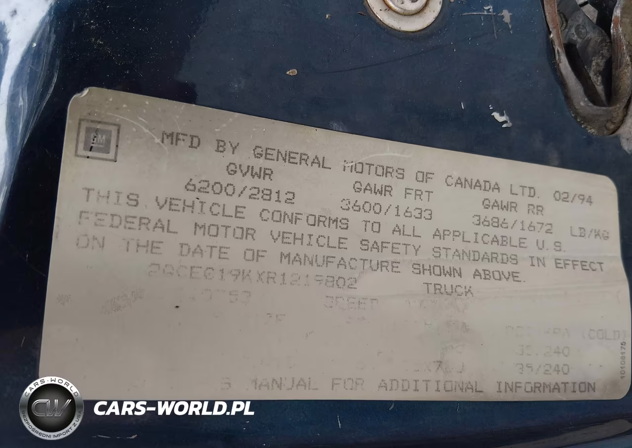 1993 Chevrolet Gmt-400 C1500 VIN:2GCEC19K8P1241522 - 9