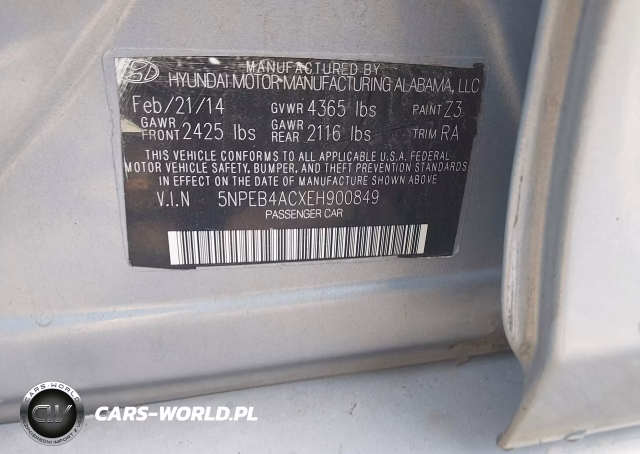 2014 Hyundai Sonata Gls VIN:5NPEB4ACXEH900849 - 9