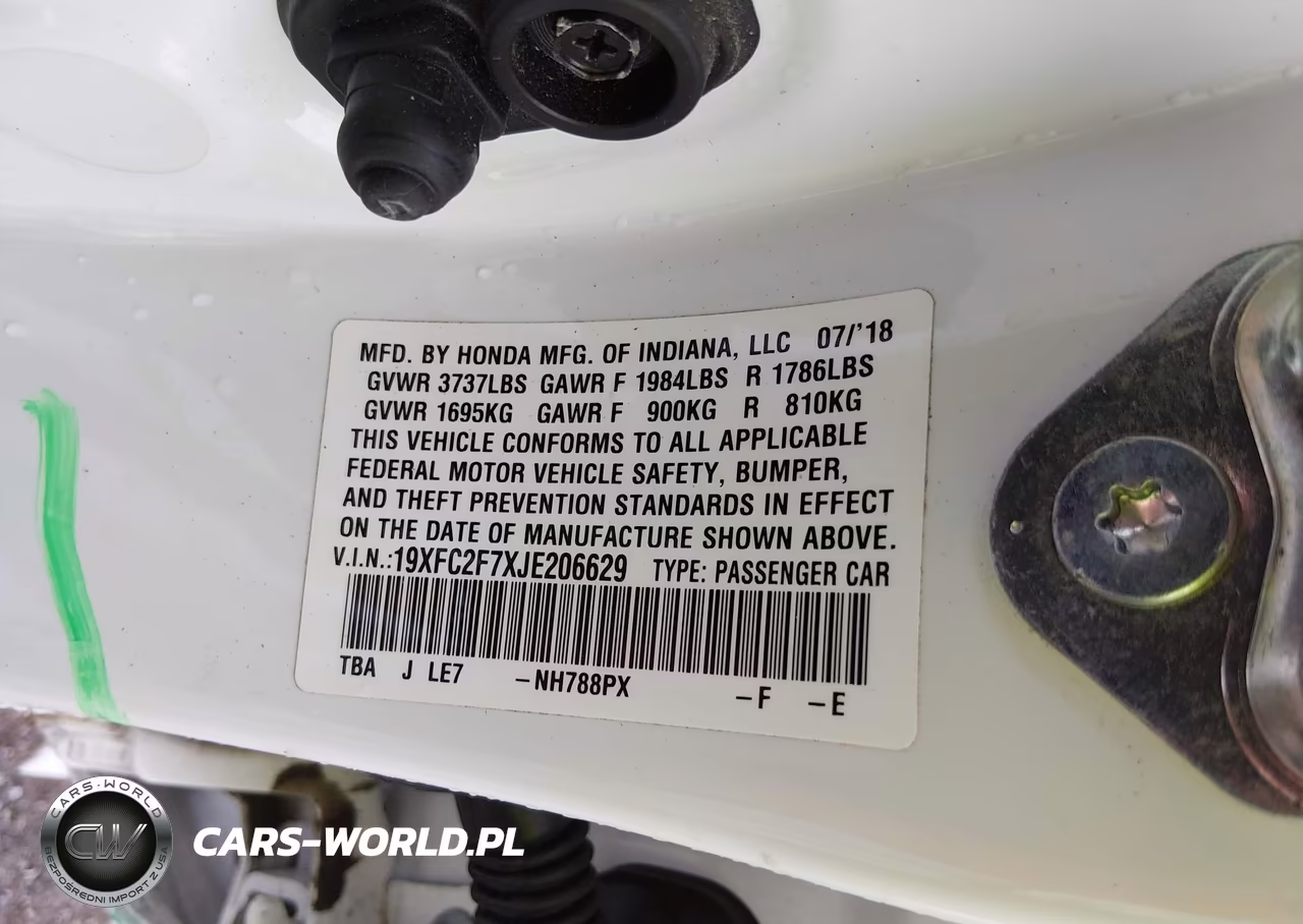 2018 Honda Civic Ex VIN:19XFC2F7XJE206629 - 9