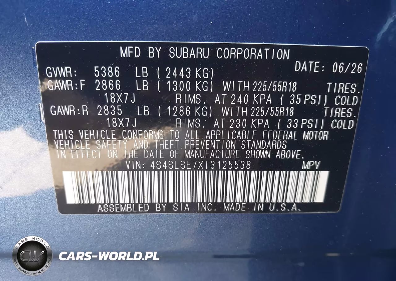 2026 Subaru Forester Premium VIN:4S4SLSE7XT3125538 - 9