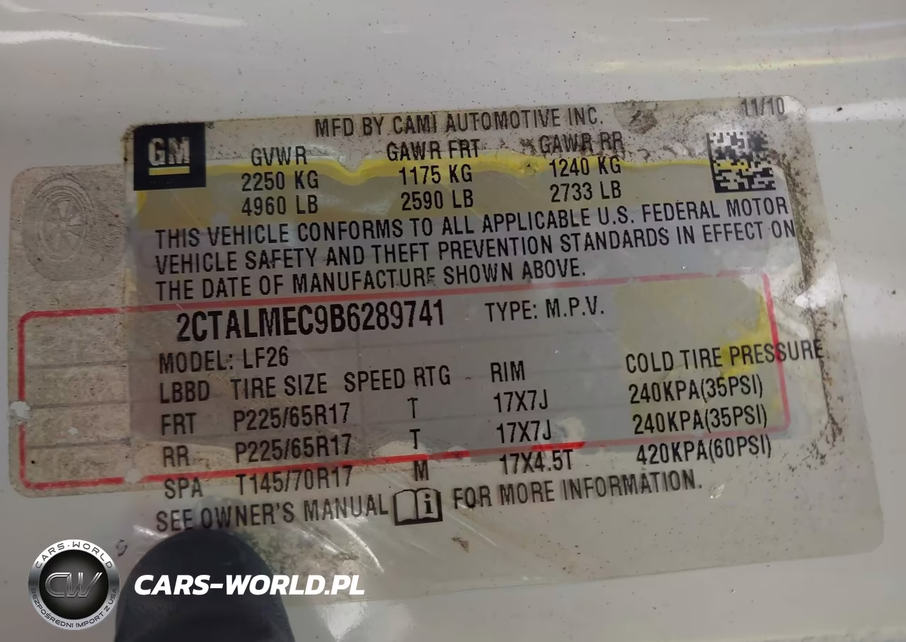 2011 GMC Terrain Sle-1 VIN:2CTALMEC9B6289741 - 9