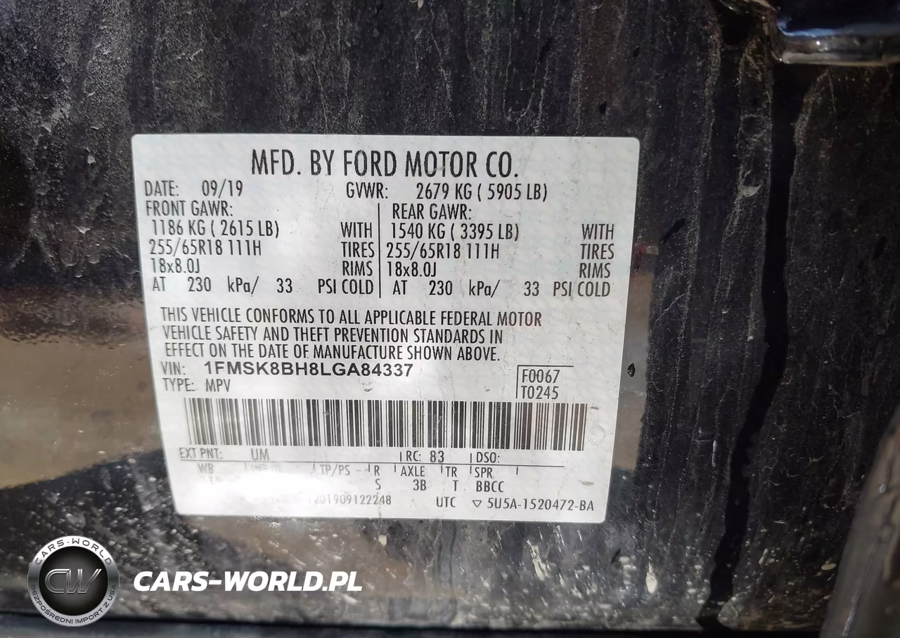 2020 Ford Explorer VIN:1FMSK8BH8LGA84337 - 9