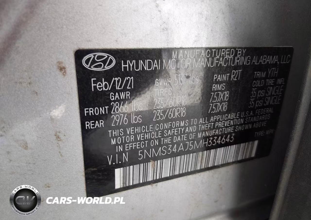 2021 Hyundai Santa Fe Sel VIN:5NMS34AJ5MH334643 - 9