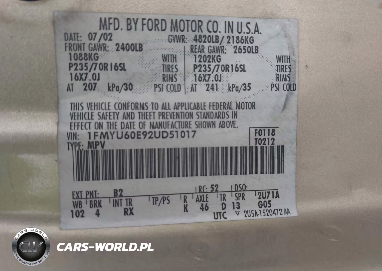 2002 Ford Explorer Sport VIN:1FMYU60E92UD51017 - 9