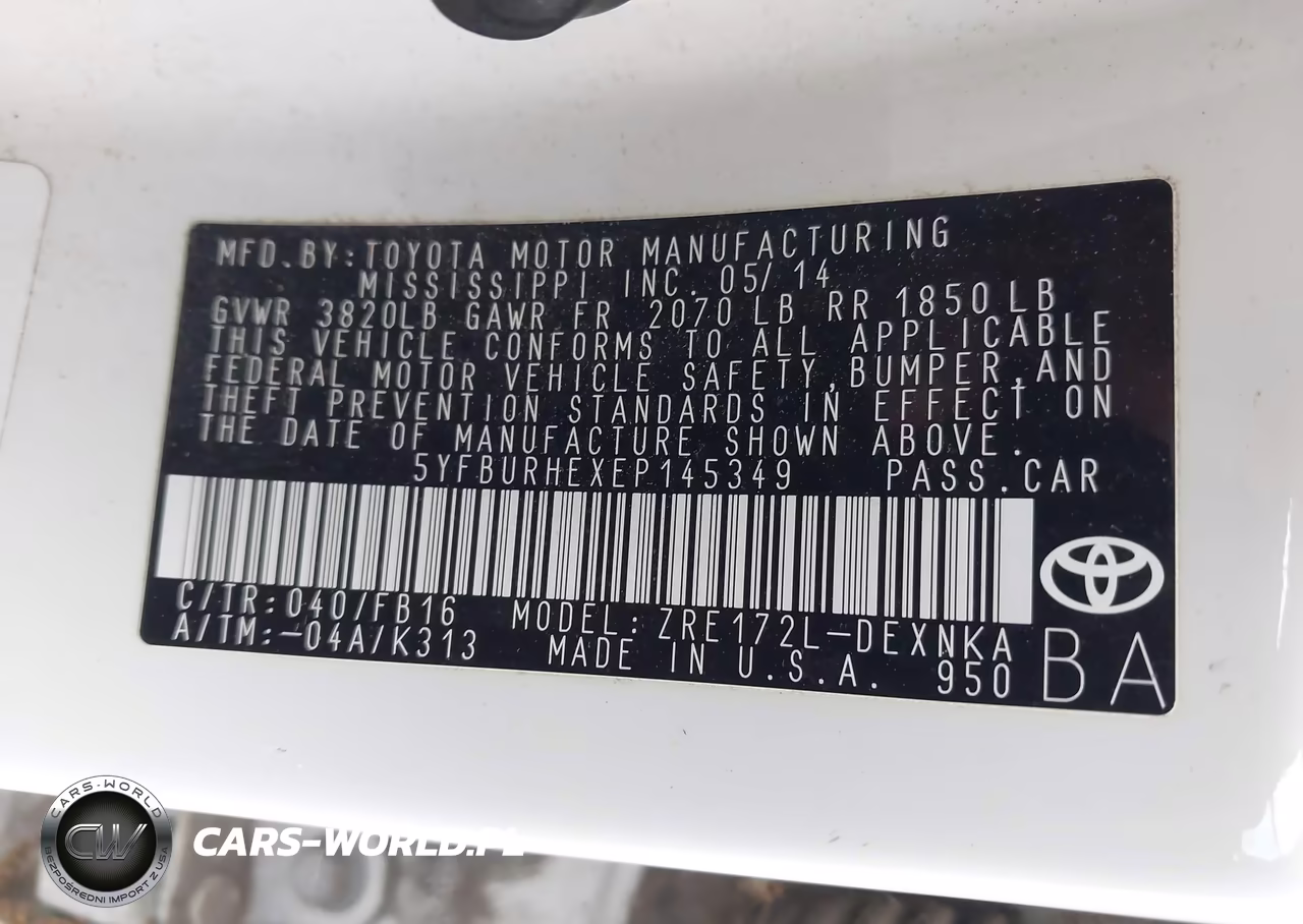 2014 Toyota Corolla Le VIN:5YFBURHEXEP145349 - 9