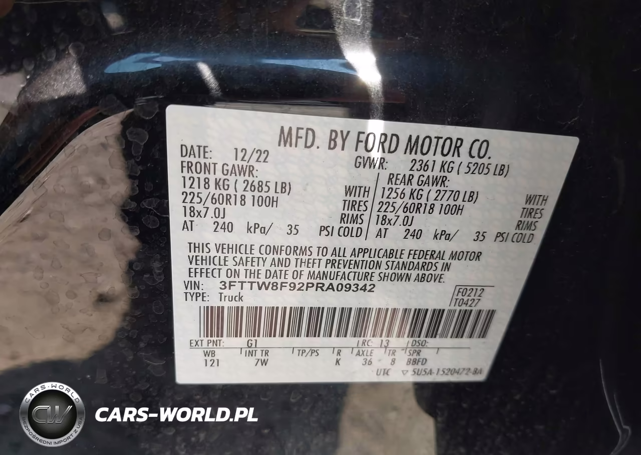 2023 Ford Maverick Xlt VIN:3FTTW8F92PRA09342 - 9