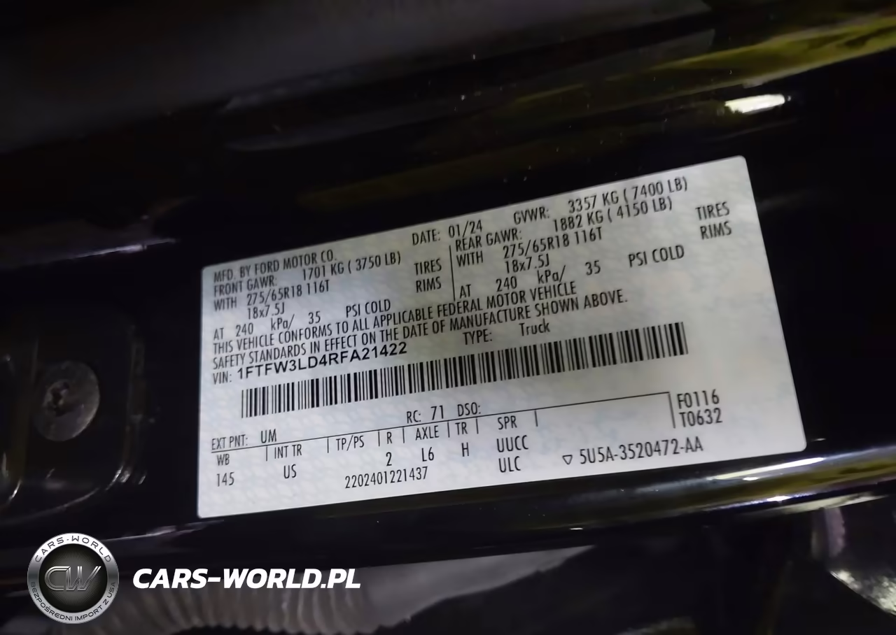 2024 Ford F-150 Xlt VIN:1FTFW3LD4RFA21422 - 9