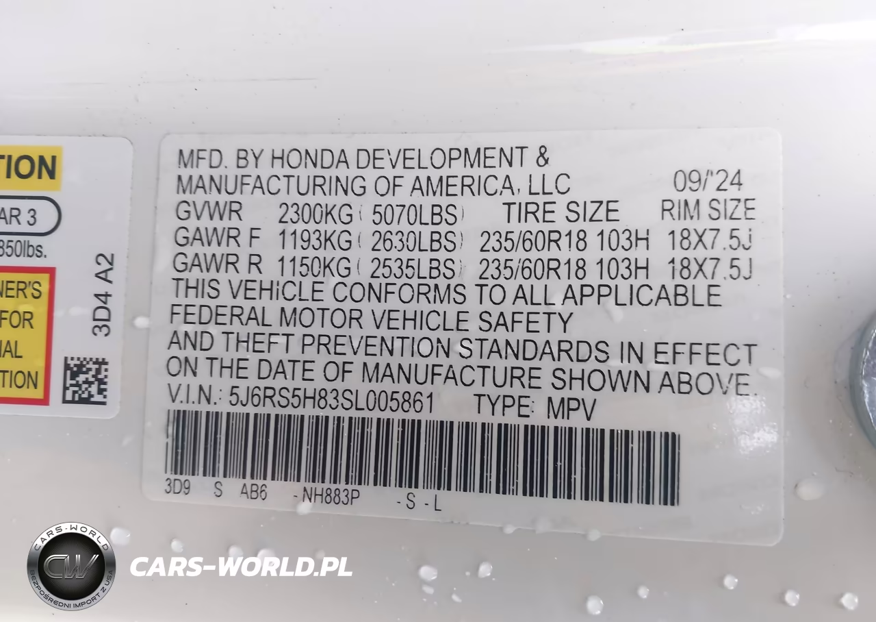2025 Honda Cr-V Hybrid Sport-L VIN:5J6RS5H83SL005861 - 9