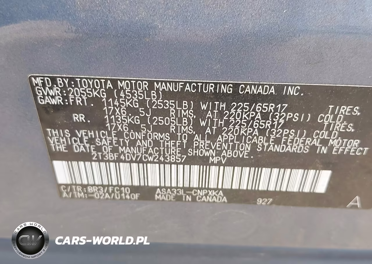 2012 Toyota Rav4 VIN:2T3BF4DV7CW243857 - 9