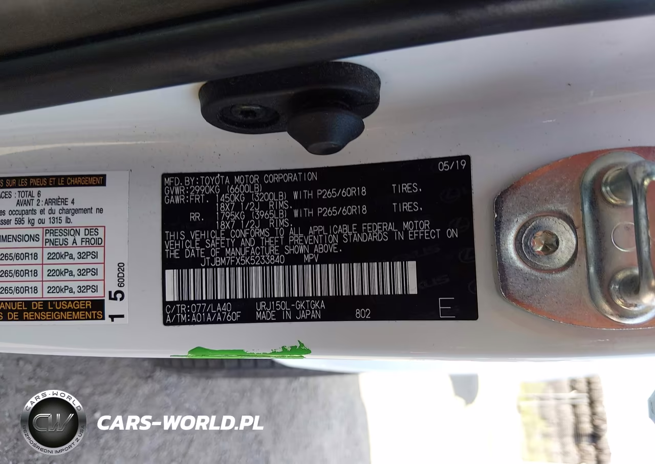 2019 Lexus Gx 460 Premium VIN:JTJBM7FX5K5233840 - 9
