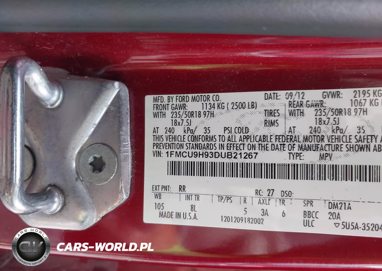 2013 Ford Escape Sel VIN:1FMCU9H93DUB21267 - 9