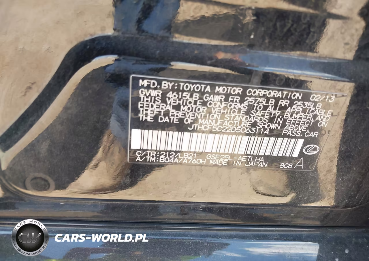 2013 Lexus Is 250 VIN:JTHCF5C22D5063114 - 9