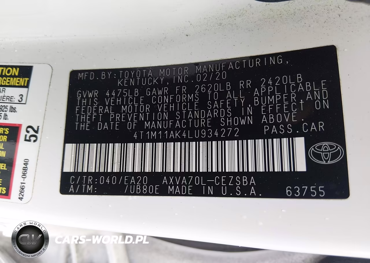 2020 Toyota Camry Se VIN:4T1M11AK4LU934272 - 9