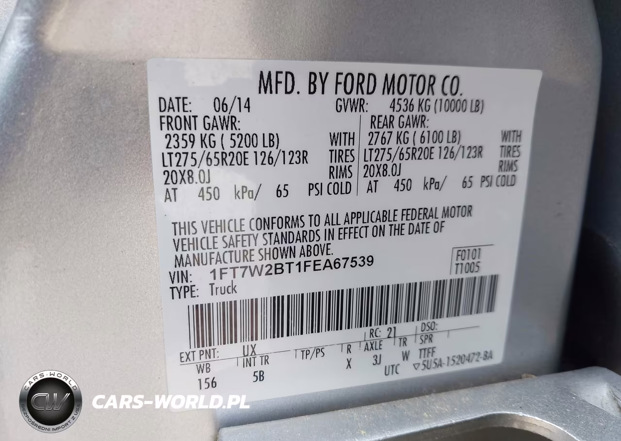 2015 Ford F-250 Lariat VIN:1FT7W2BT1FEA67539 - 9