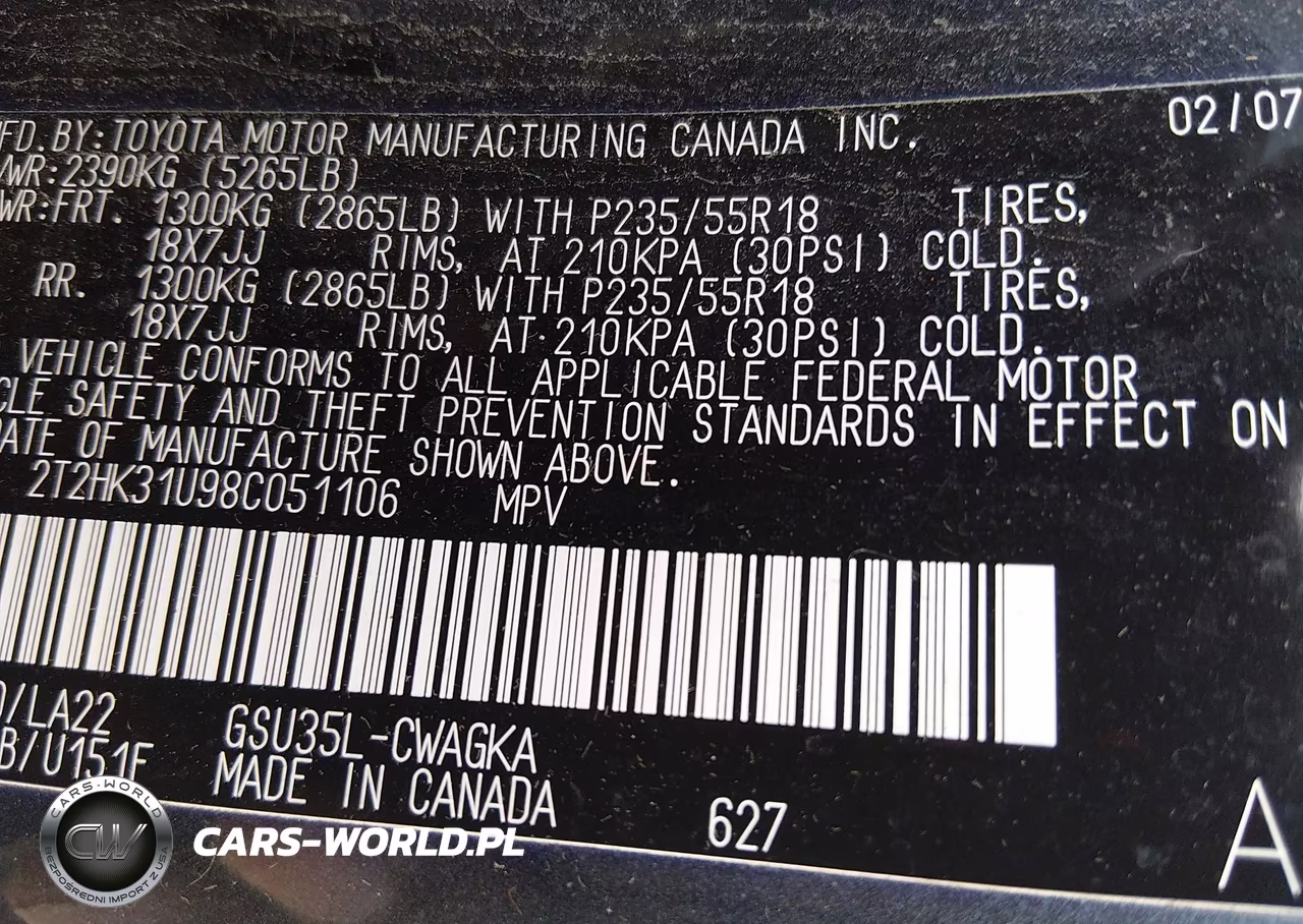 2008 Lexus Rx 350 VIN:2T2HK31U98C051106 - 9