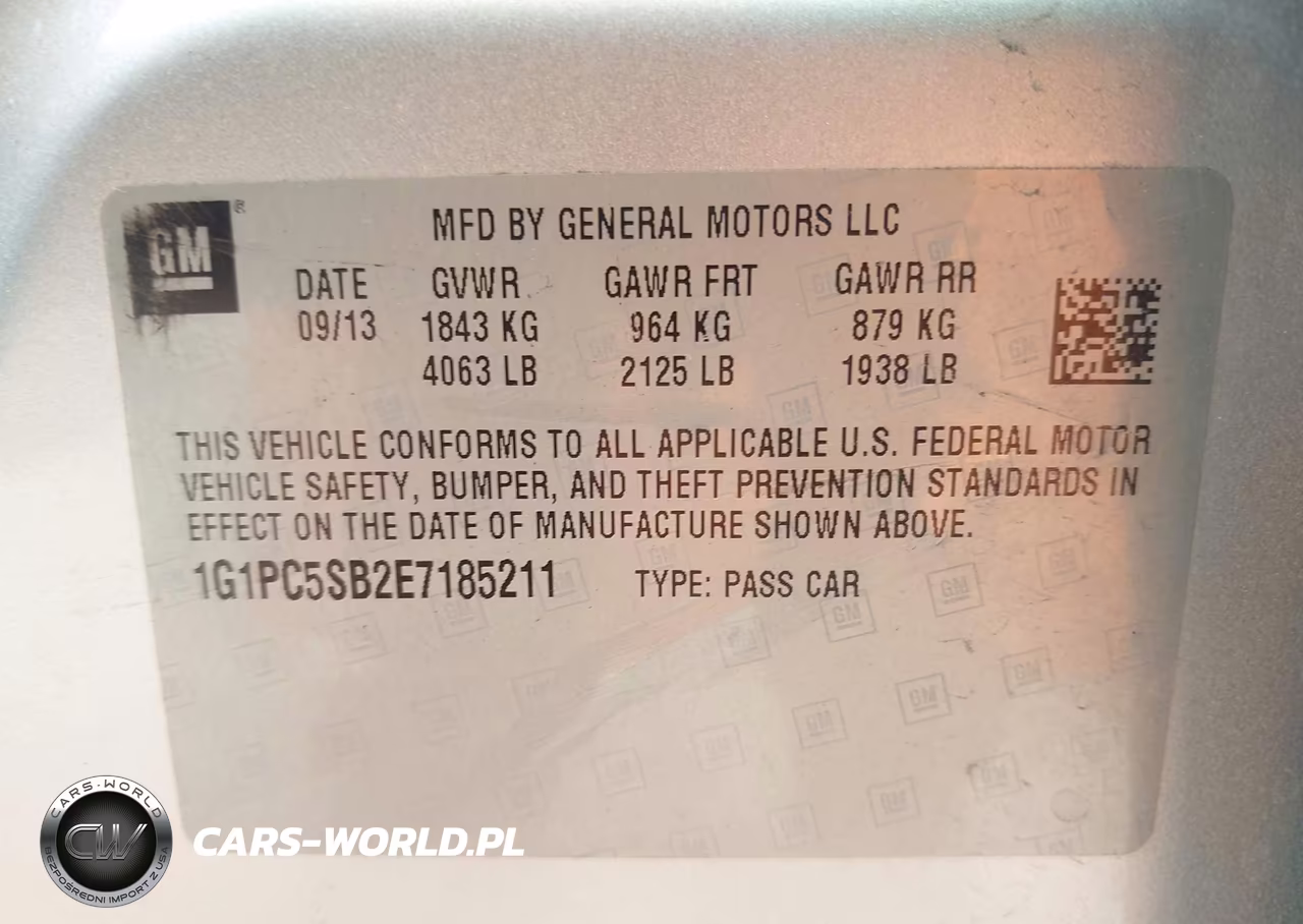 2014 Chevrolet Cruze 1Lt Auto VIN:1G1PC5SB2E7185211 - 9