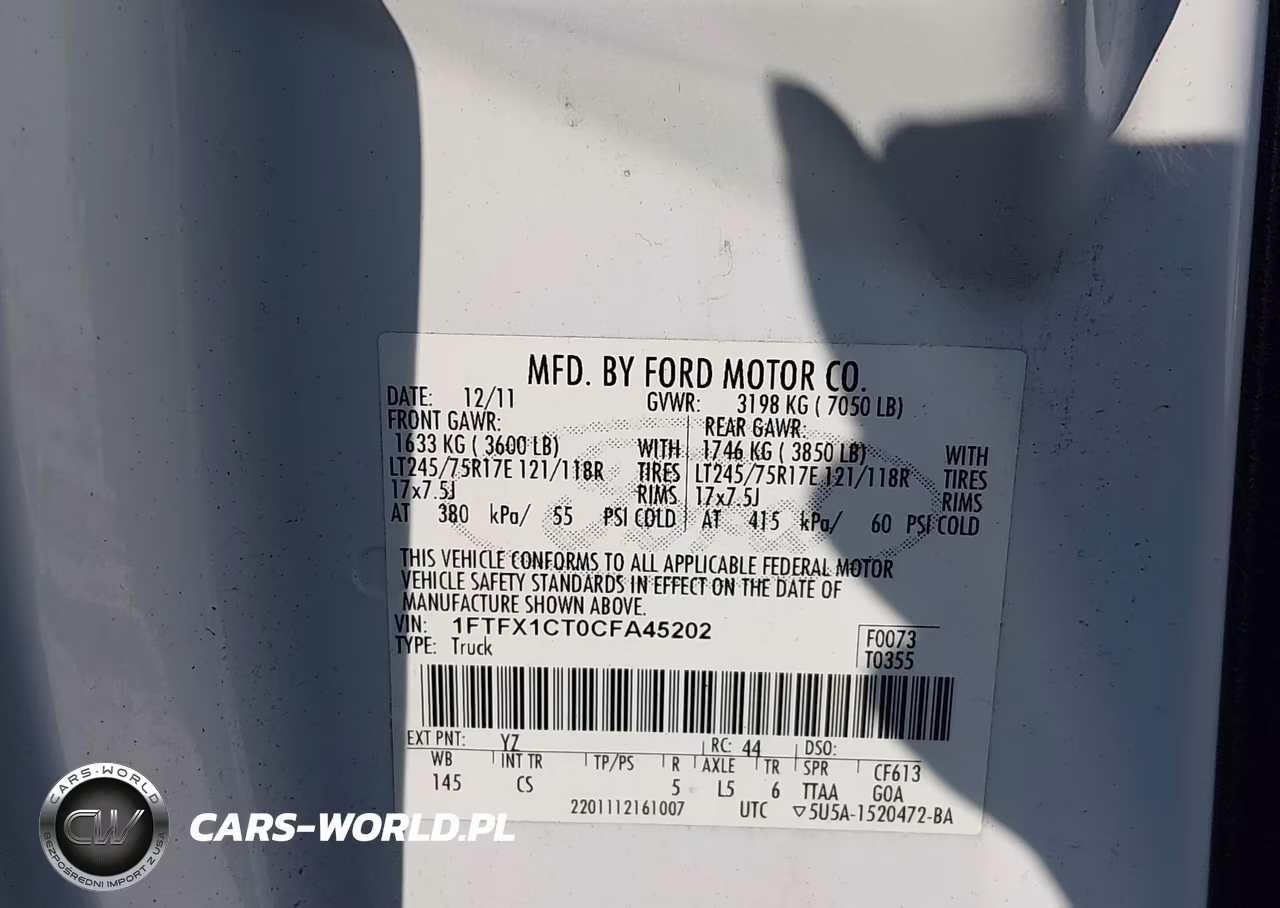 2012 Ford F-150 Xl VIN:1FTFX1CT0CFA45202 - 9
