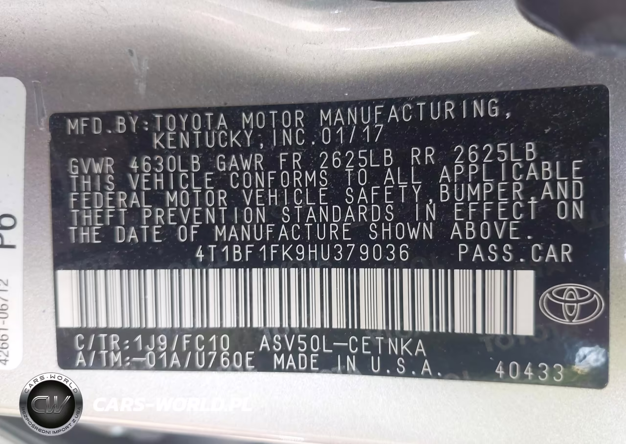 2017 Toyota Camry Le VIN:4T1BF1FK9HU379036 - 9