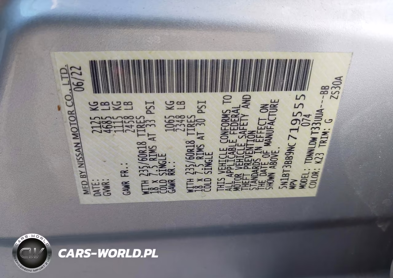 2022 Nissan Rogue Sv Intelligent Awd VIN:5N1BT3BB9NC719555 - 9