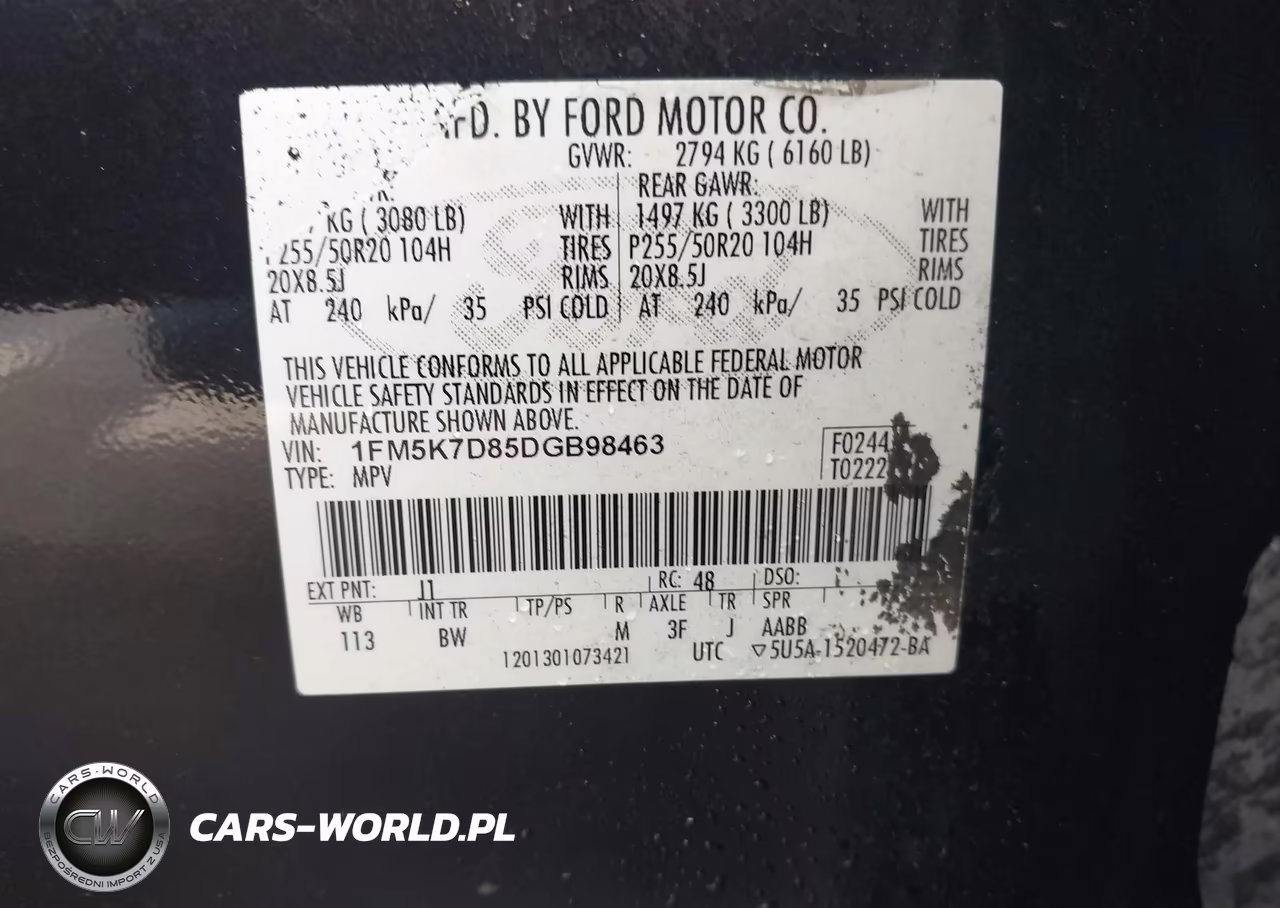 2013 Ford Explorer Xlt VIN:1FM5K7D85DGB98463 - 9