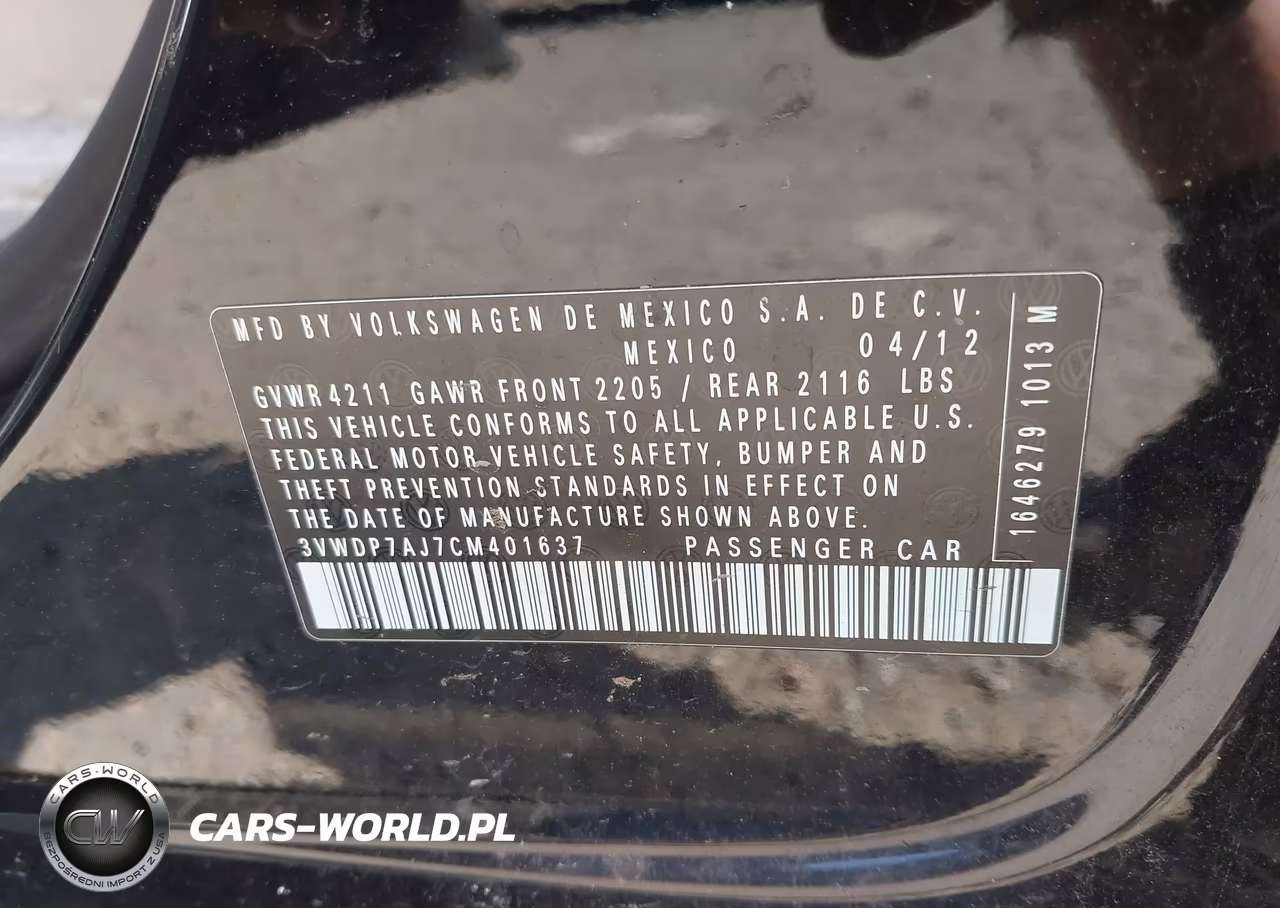 2012 Volkswagen Jetta 2.5L Se VIN:3VWDP7AJ7CM401637 - 8