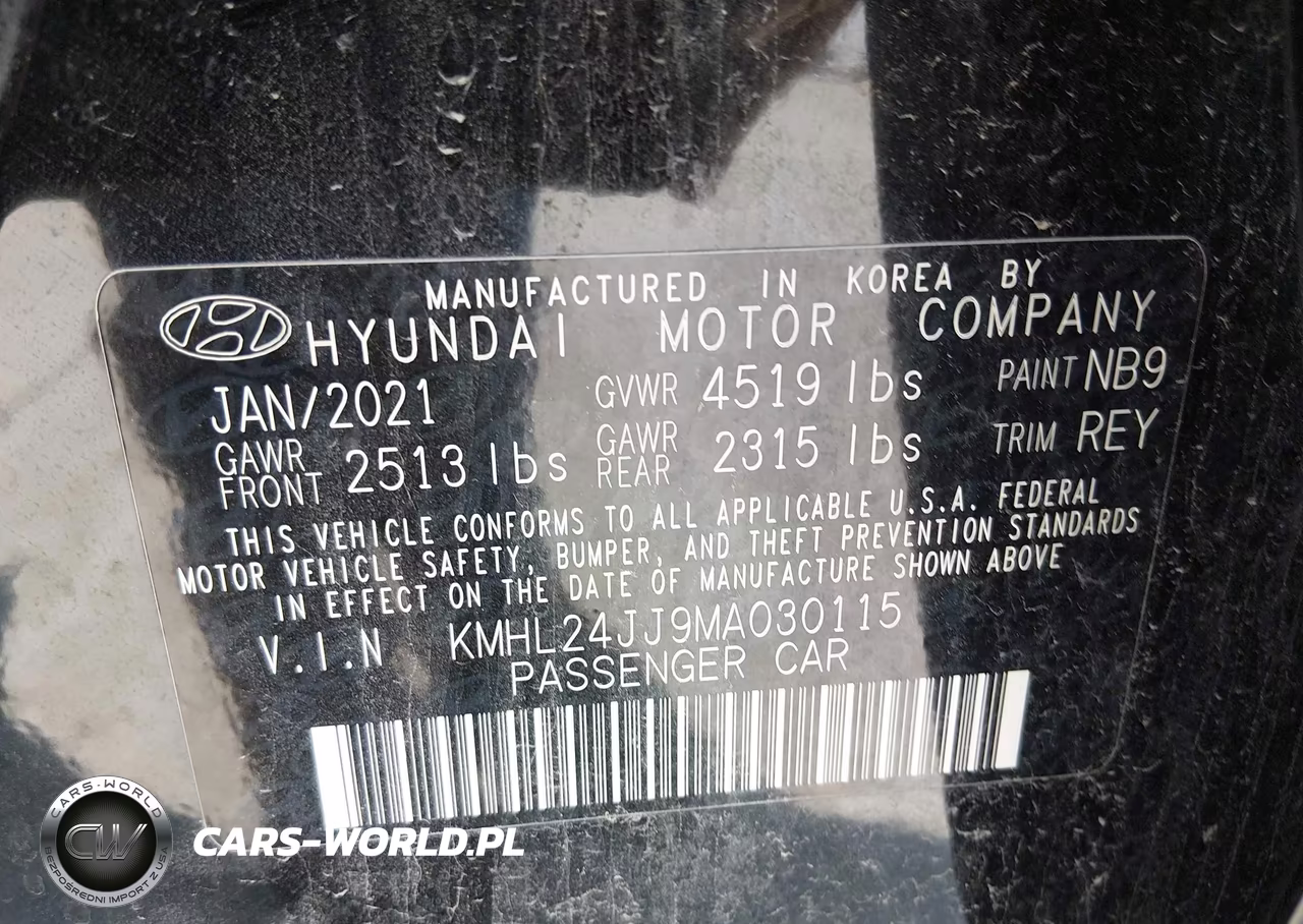 2021 Hyundai Sonata Blue VIN:KMHL24JJ9MA030115 - 9