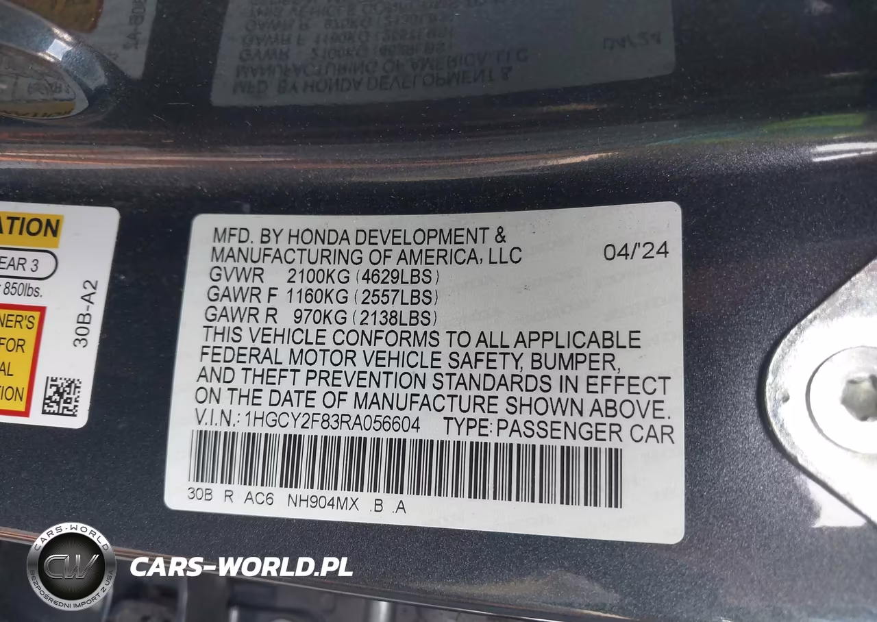 2024 Honda Accord Hybrid Touring VIN:1HGCY2F83RA056604 - 9