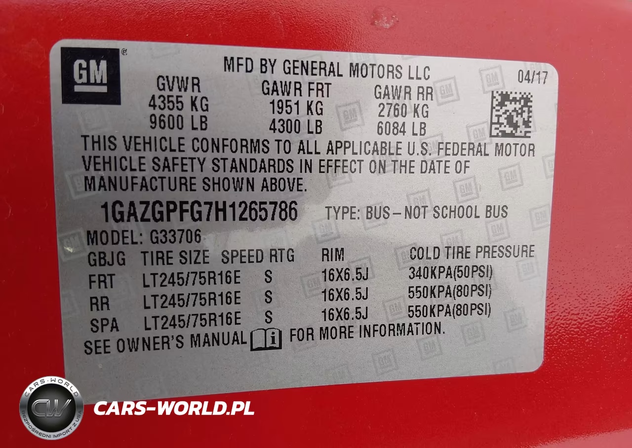 2017 Chevrolet Express 3500 Lt VIN:1GAZGPFG7H1265786 - 9