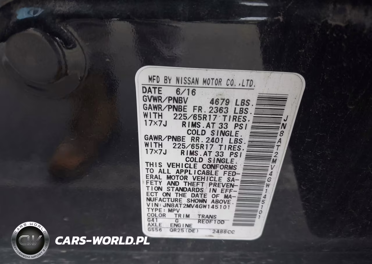 2016 Nissan Rogue Sv VIN:JN8AT2MV4GW145101 - 9