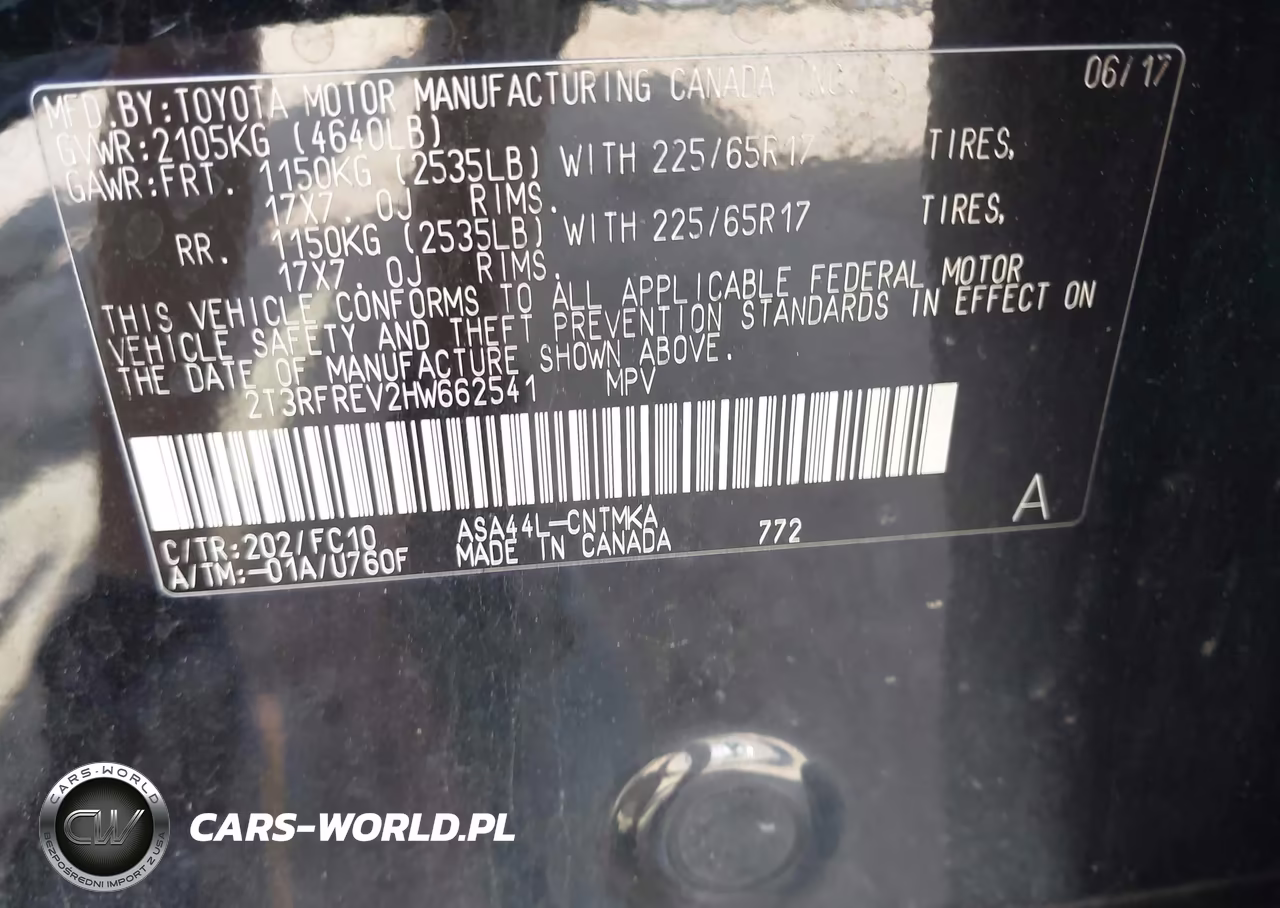 2017 Toyota Rav4 Xle VIN:2T3RFREV2HW662541 - 9