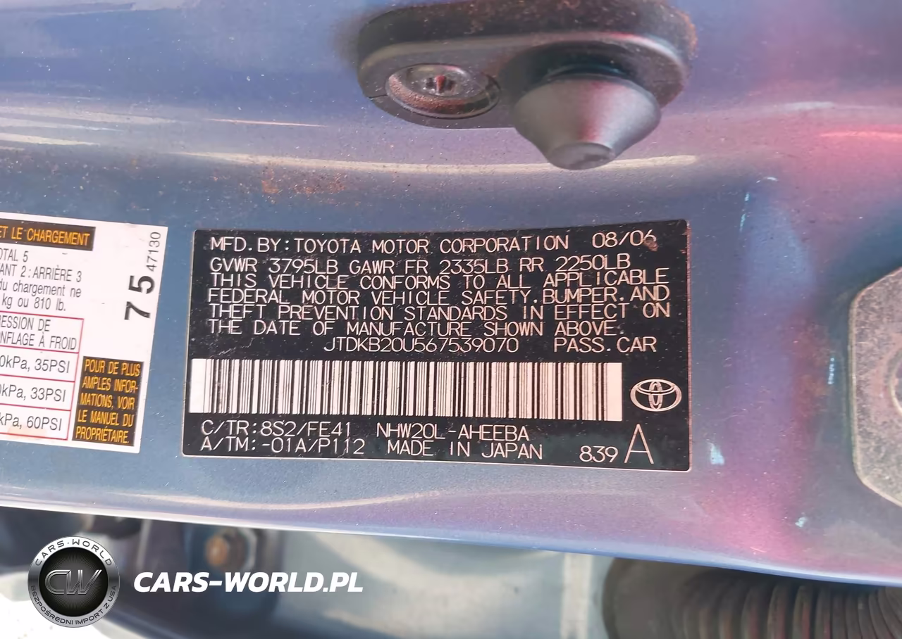 2006 Toyota Prius VIN:JTDKB20U567539070 - 9