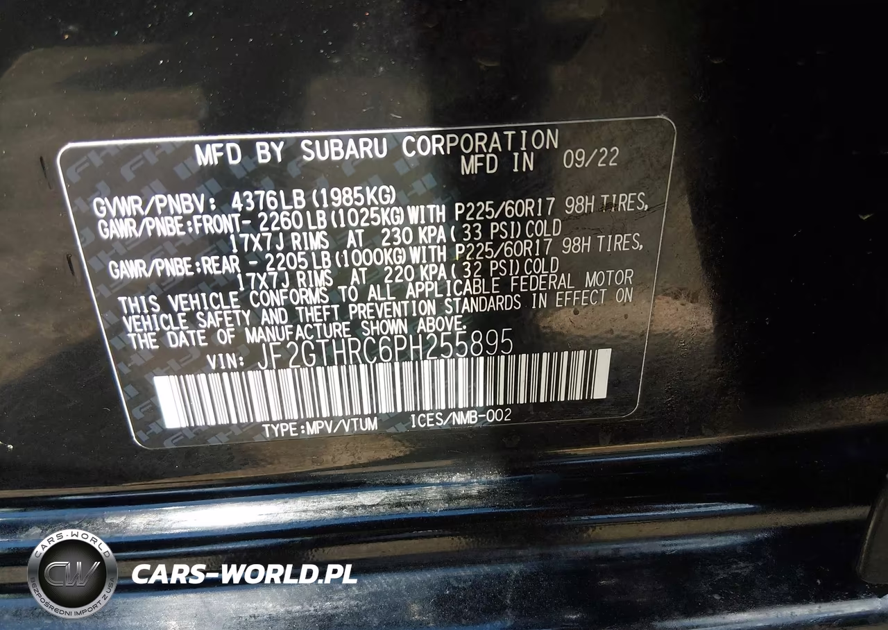 2023 Subaru Crosstrek Sport VIN:JF2GTHRC6PH255895 - 9