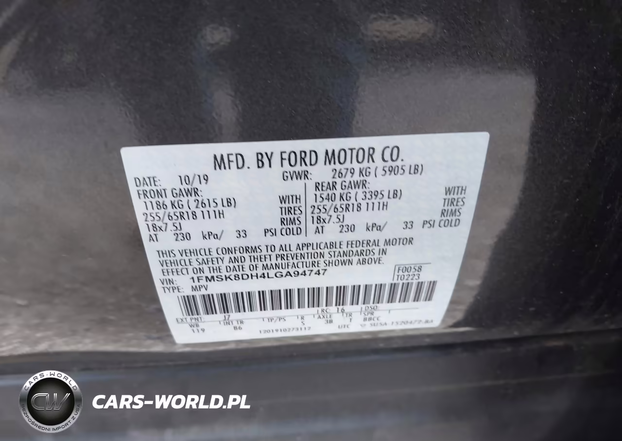 2020 Ford Explorer Xlt VIN:1FMSK8DH4LGA94747 - 9