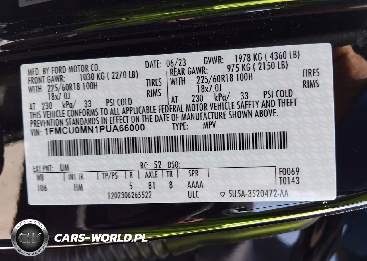 2023 Ford Escape St-Line VIN:1FMCU0MN1PUA66000 - 9
