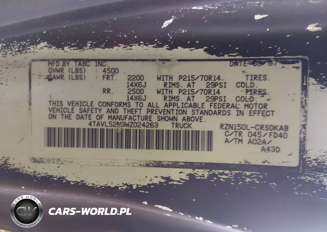 1998 Toyota Tacoma VIN:4TAVL52N3WZ024263 - 9