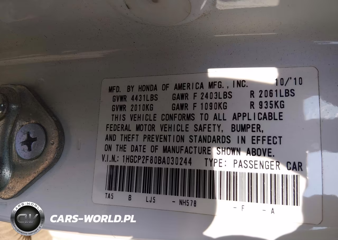 2011 Honda Accord 2.4 Ex-L VIN:1HGCP2F80BA030244 - 9
